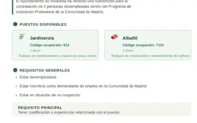 📢 Oferta de Empleo: El Ayuntamiento de Redueña convoca 2 plazas dentro del Programa de Activación Profesional 2026
