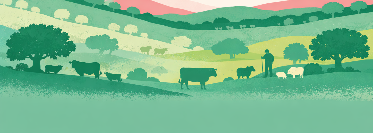 Paisaje de dehesa regenerativa en Redueña