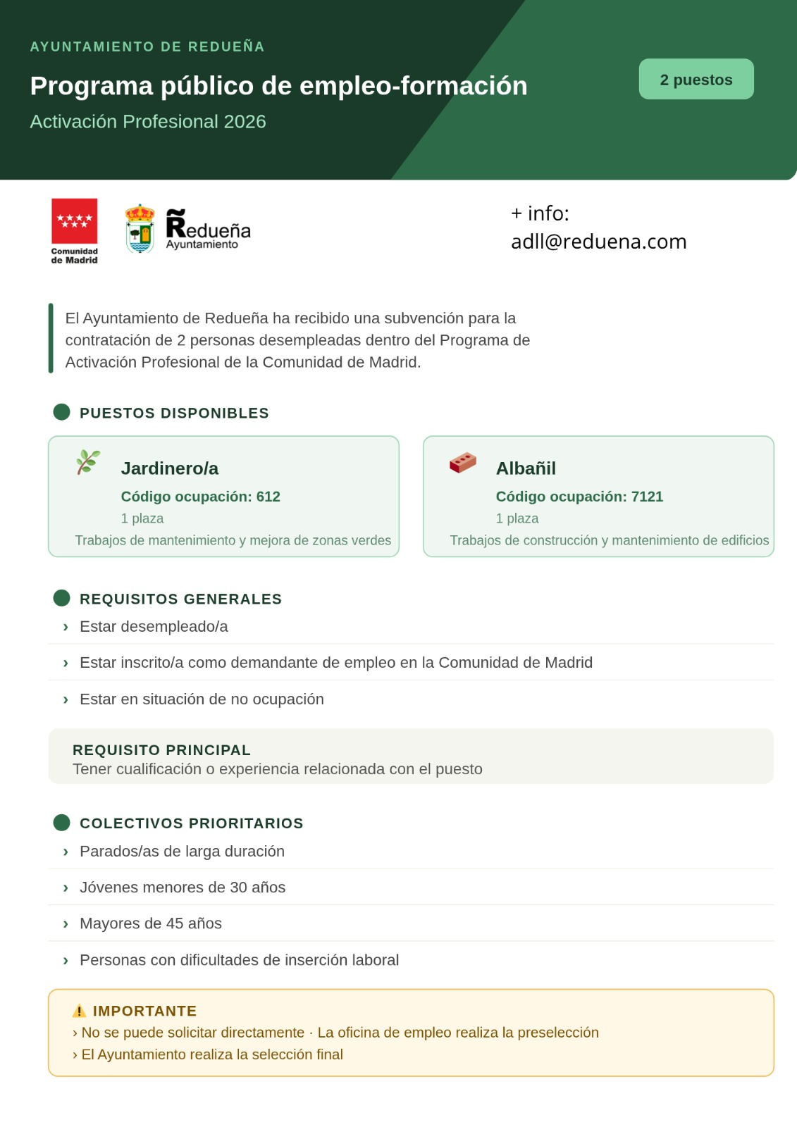 Cartel Informativo. Activacion Profesional