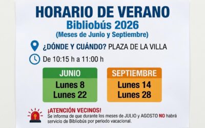 SERVICIO DE BIBLIOBÚS (VERANO 2026)