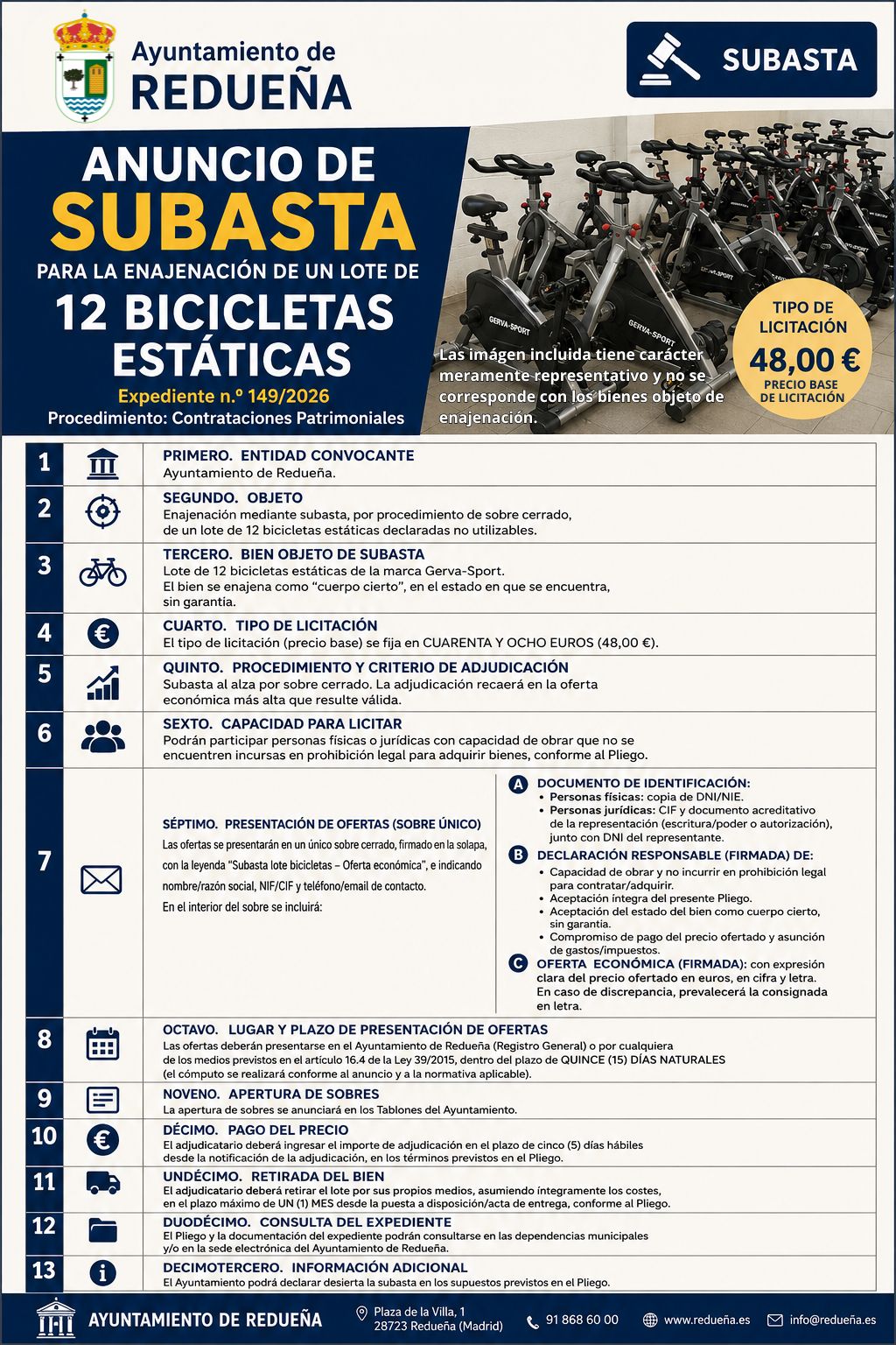 Las imagen incluida tienen caracter meramente representativo y no se corresponden necesariamente con los bienes objeto de enajenacion. 1