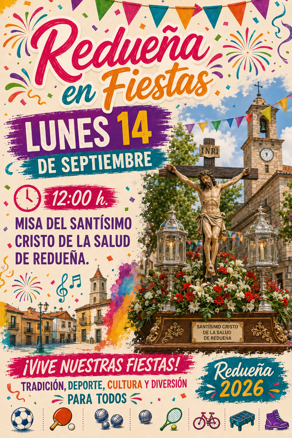 Fiestas en honor al Santísimo Cristo de la Salud - Redueña 2026 18 ChatGPT Image 26 ago 2026 18 43 06