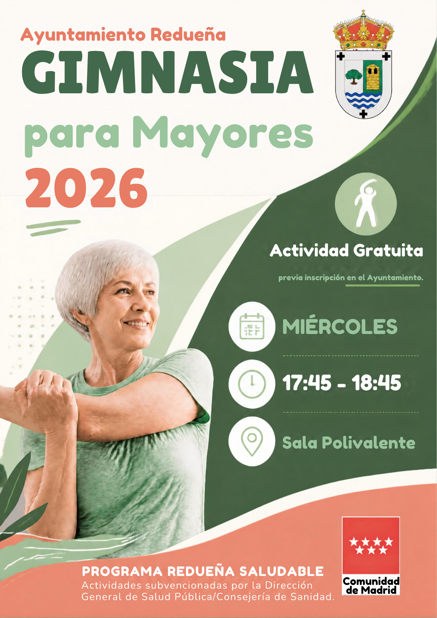 Abiertas las inscripciones: Gimnasia para Mayores 2026 8 Actividades subvencionadas por la Direccion General de Salud Publica Consejeria de Sanidad