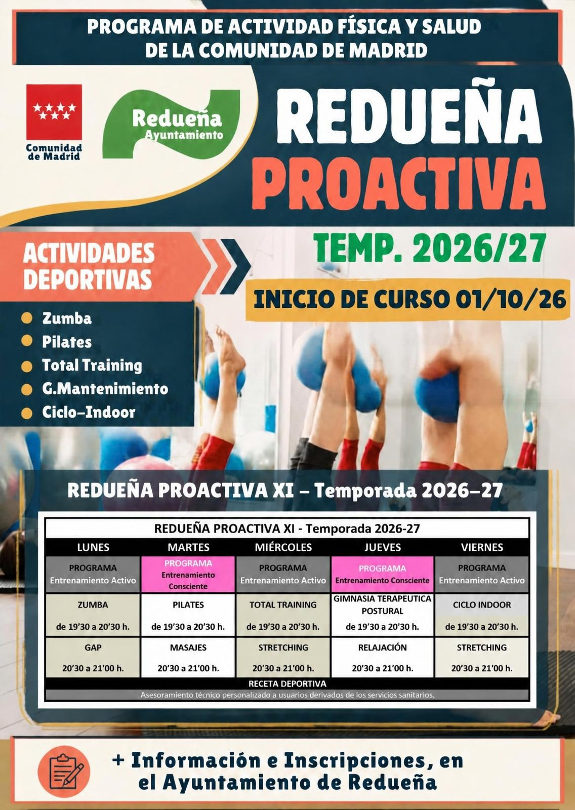 Abiertas las inscripciones para Redueña Proactiva 2026-2027 7 Temporada XI